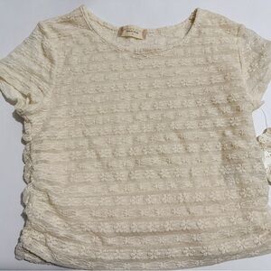 Altar’d State Cream Lace Short Sleeve Top